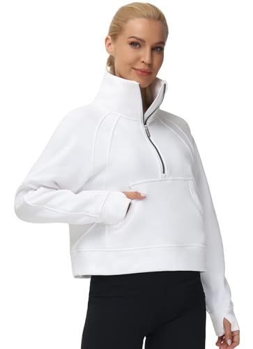 THE GYM PEOPLE Women's Half Zip Pullover Sweatshirt Fleece Stand
