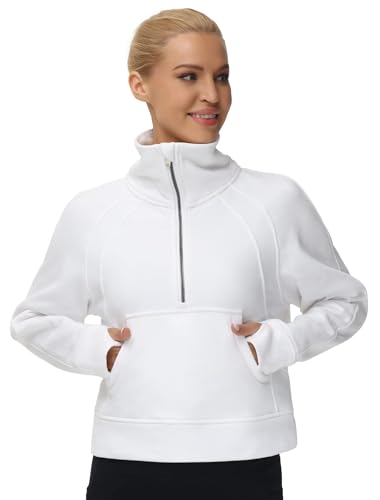 THE GYM PEOPLE Women's Half Zip Pullover Sweatshirt Fleece Stand Colla –  LittleBitPetite: Vertically Inspired, Petite Attire